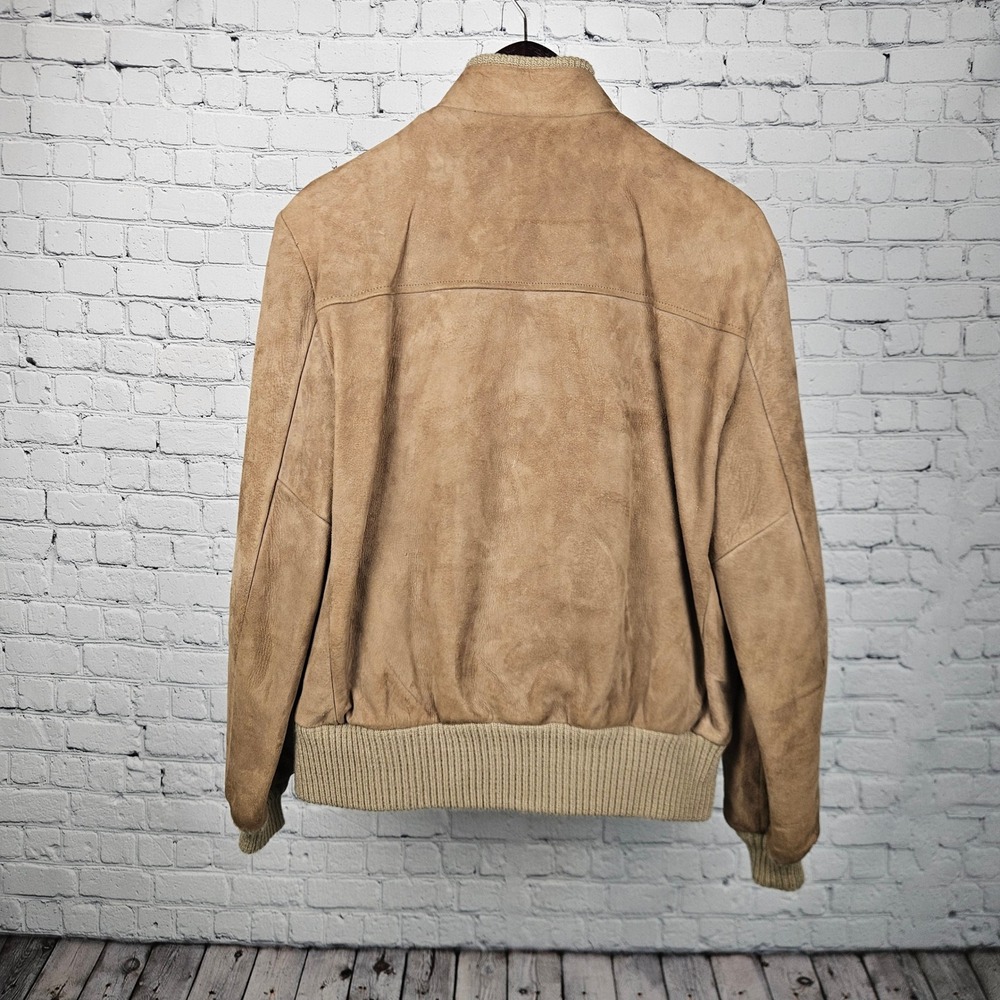 Startown Londontown Vintage Suede Bomber Jacket Men 40 Reg Tan Brown Made in USA - Picture 2 of 11